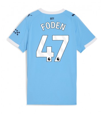 Manchester City Phil Foden #47 Hjemmebanetrøje Dame 2025-26 Kortærmet